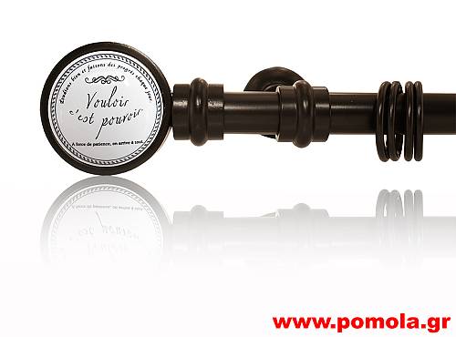 008 κουρτινοβεργα ROMANTICO μαυρο ματ